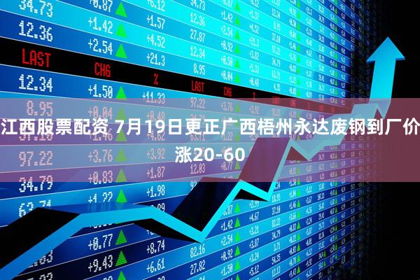江西股票配资 7月19日更正广西梧州永达废钢到厂价涨20-60